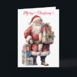 Vintage Santa Claus Cartão de Voto de Natal<br><div class="desc">Este doce cartão de saudação de Papais noeis antigos é perfeito para a pessoa especial na sua vida durante os feriados. Espero que te faça feliz. Esse é o meu objetivo e a minha paixão! ⭐ Você pode ser criativo e personalizar todas as minhas designs adicionando texto, mudando a cor...</div>