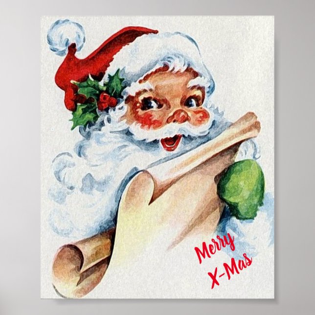 Vintage Santa Claus Poster (Frente)