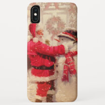 Vintage Santa Claus Snowman Natal