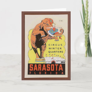 Vintage Sarasota Circus - Cartão