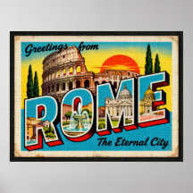 Vintage Saudações de Roma Poster
