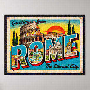Vintage Saudações de Roma Poster
