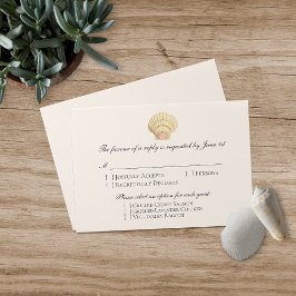 Vintage Scallop Solteiro Seashell Wedding RSVP