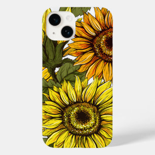 Vintage Scenic Sunflower iPhone 14 15 16 caixa fin
