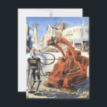 Vintage Science Ficting Futurística Guerra de Alie<br><div class="desc">Imagem de Vintage: aliens futuristas de ficção científica e robôs. Um clássico design futurista fictício fictício apresentando aliens em uma luta ou batalha em uma metrópole do futuro com prédios em ruínas ao redor deles.</div>