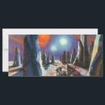 Vintage Science Ficting Planeta Estrangeiro com Al<br><div class="desc">Ilustração vintage: planetas futuristas de ficção científica e imagem espacial. Um clássico 50 de quadrinhos retrô com aliens de ficção científica olhando para vários sóis em um planeta com formações geológicas de rocha altas.</div>