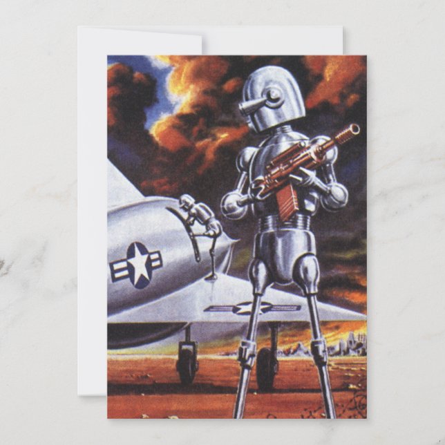 Vintage Science Ficting Soldados Robôs Militares (Frente)
