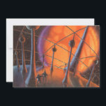 Vintage Science Fiction, Orange Sun e Aliens<br><div class="desc">Ilustração vintage: planetas futuristas de ficção científica e imagem espacial. Um clássico design de quadrinhos retrô de ficção científica apresentando astronautas alienígenas em um planeta com torres comunicações ou elétricas e um enorme sol laranja brilhando.</div>