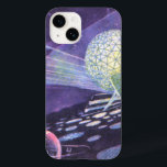 Vintage Science Fiction, um orbe brilhante com Ali<br><div class="desc">Ilustração vinda planetas futuristas e imagem de ficção científica no espaço exterior,  no futuro. Um clássico design de quadrinhos retrófico de ficção científica apresentando uma órbita brilhante com luzes circulando em um planeta estrangeiro e aliens em veículos de vagem dirigindo em direção a ele.</div>