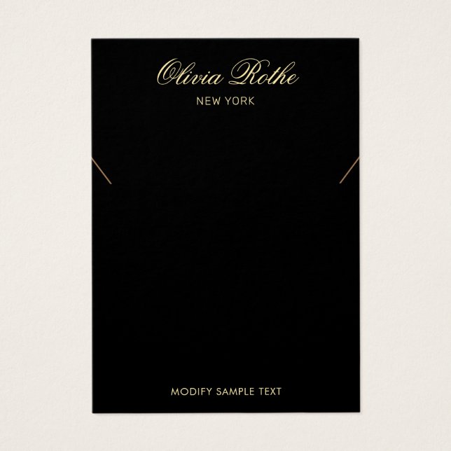 Vintage Script Black Neclace Display (Frente)