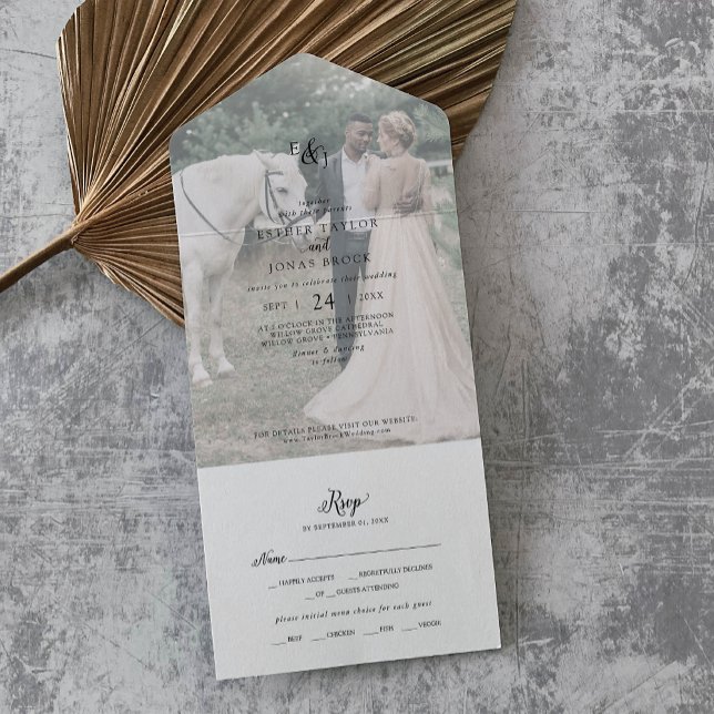 Vintage Script Faded Photo Casamento (Criador carregado)