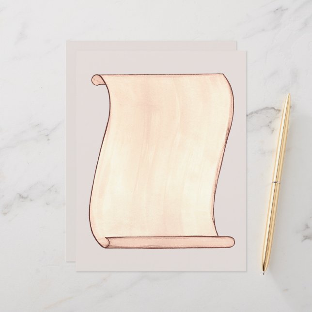 Vintage Scroll Scrapbook Diário Paper (Frente/Verso In Situ)