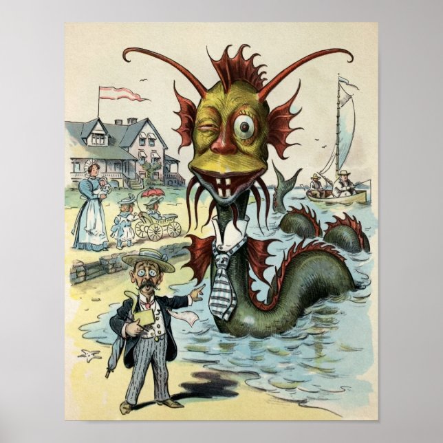 Vintage Sea Serpent Poster (Frente)