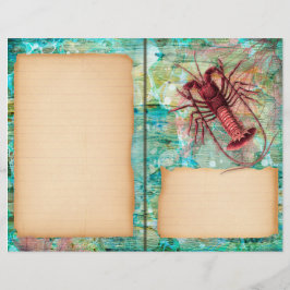 Vintage Seacavalo e Lagosta Página de Diários