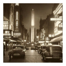 Vintage Sepia Scene 1930 car Fantasy 2 Poster