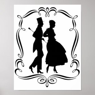 Vintage Silhouette Elegant Man Poster