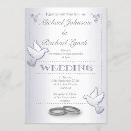 Vintage Silver Lovebird, Convite Para Casamento