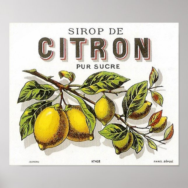 Vintage Sirop de Citron Ad - Poster (Frente)