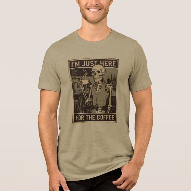 Vintage Skeleton Camisa Café Lover Tee (Frente)