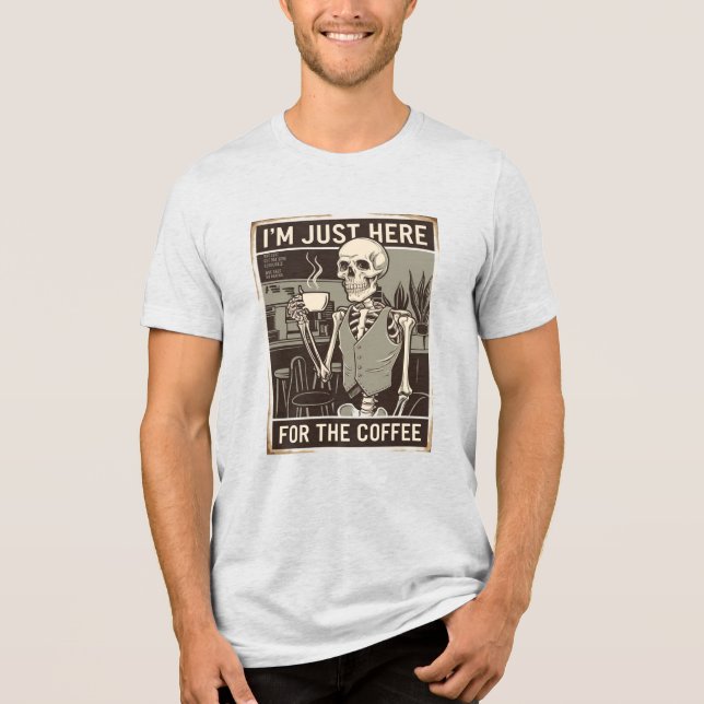 Vintage Skeleton Camisa Café Lover Tee (Frente)