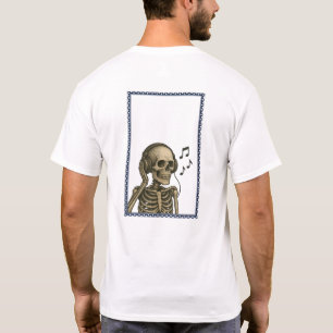 Vintage Skeleton Ouvindo Música T-Shirt