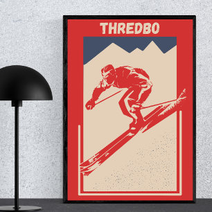 Vintage Ski Poster australiano Resort Thredbo