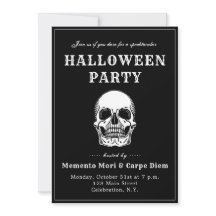 Vintage Skull Spooky Festa de Halloween Convite