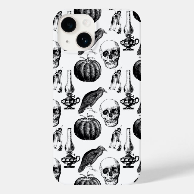 Vintage Skull & Witch Phone Case (Verso)
