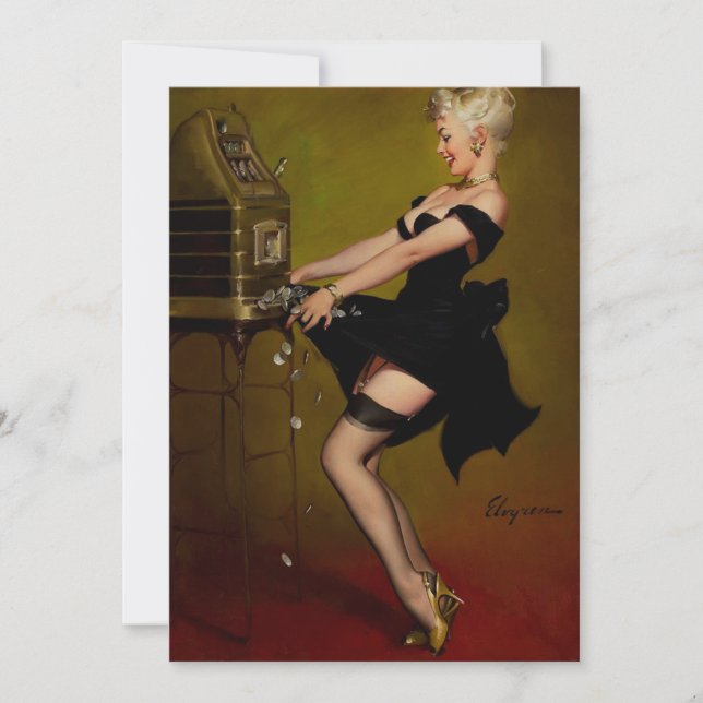 Vintage Slot Machine Pinup Girl (Frente)
