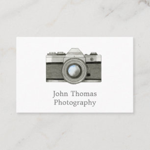 Vintage SLR Camera Watercolor Cartão de visita