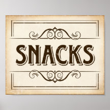 Vintage SNACKS - Sinal Impressão