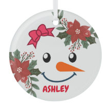 Vintage Snowman floral Natal