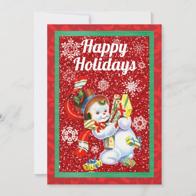 Vintage Snowman - Meia Folha de Natal (Frente)