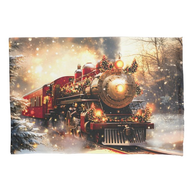 Vintage Snowy Night Christmas Train Express (Frente)