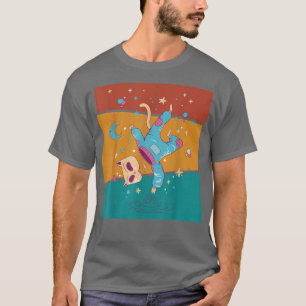 Vintage Space Cat Astronauta T-Shirt