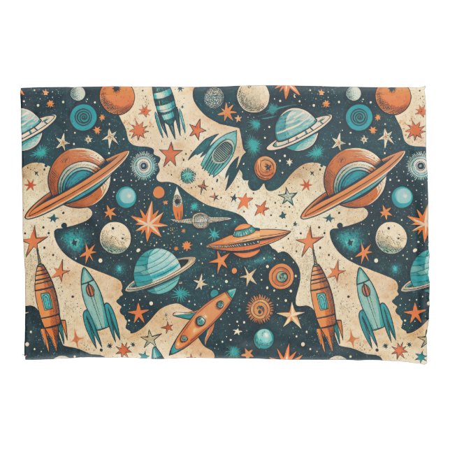 Vintage Spacecraft Rocket ships Pattern - Cosmos(4 (Frente-Esquerda)