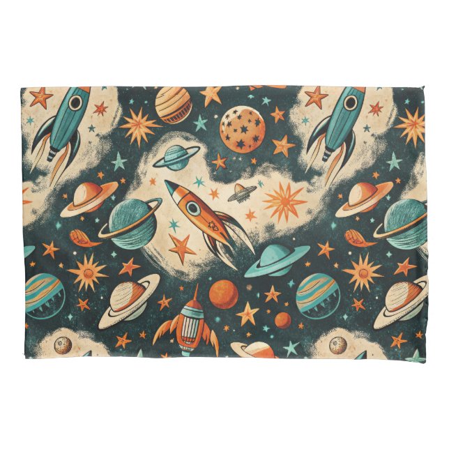 Vintage Spacecraft Rocket ships Pattern - Cosmos(6 (Frente-Esquerda)