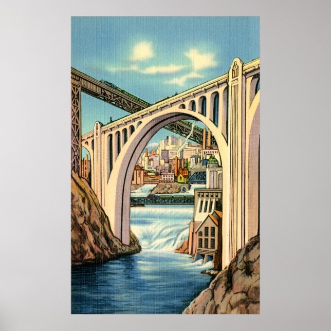 Vintage Spokane Poster (Frente)
