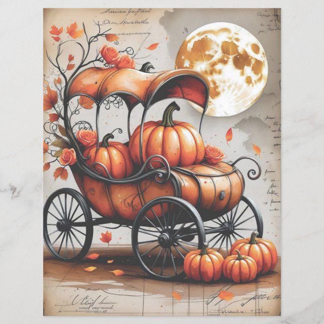 Vintage Spooky Gothic Halloween Scrapbook Paper (Frente)