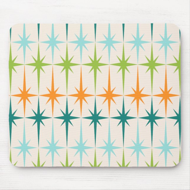 Vintage Starbursts geométrico Mousepad (Frente)