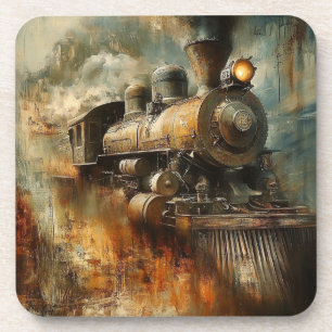 Vintage Steam: Abstrato Locomotive Porta copos Set