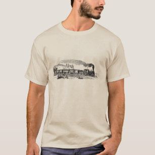 Vintage Steam esboço de trem mens t-shirt