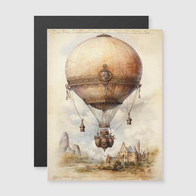 Vintage Steampunk Hot Air Balloon (Frente/Verso)