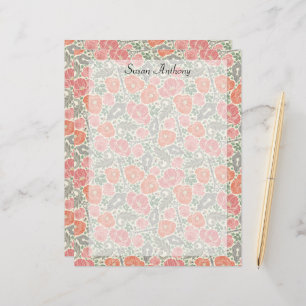 Vintage Steampunk Old Lock Key Red Poppy Paper