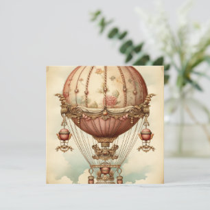Vintage Steampunk Pink Air Balloon
