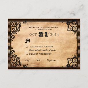 Vintage Steampunk - RSVP Personalizado