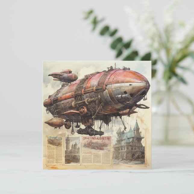 Vintage Steampunk Zeppelin (9) (Em pé/Frente)