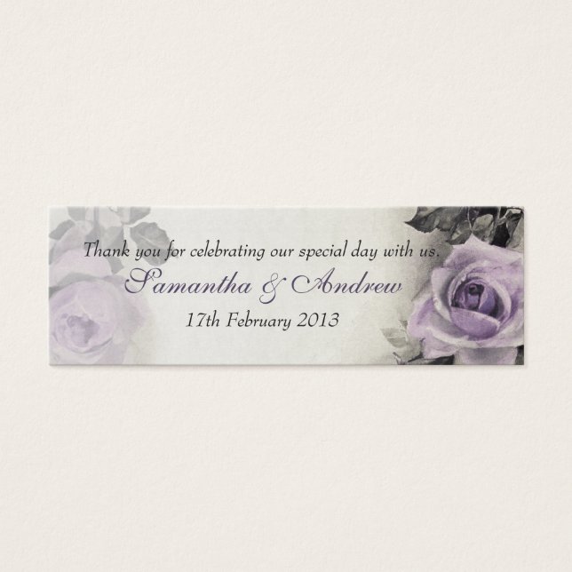 Vintage Sterling Silver Rosa Casamento Favoritos (Frente)