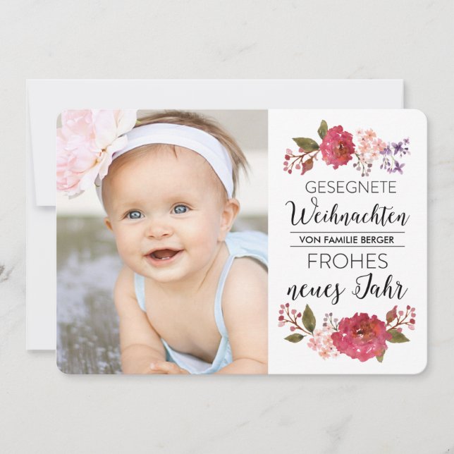 Vintage-Strauß Urlaub Foto-Gruß (Frente)