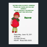 Vintage Strawberry Kid Convite de aniversário<br><div class="desc">Um convite para uma festa de aniversário com um tema de morango - veja itens adicionais com a mesma imagem.</div>